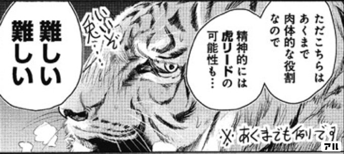 ただこちらは あくまで 肉体的な役割 精神的には 虎リードの 可能性も 難しい難しい あくまでも例です 嫁はbl漫画家 アル