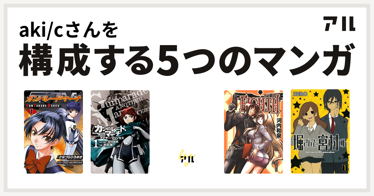 Aki Cさんを構成するマンガはガンパレード マーチ ガンパレード マーチ アナザー プリンセス 機動戦士ガンダムreon Eighth 堀さんと宮村くん 私を構成する5つのマンガ アル