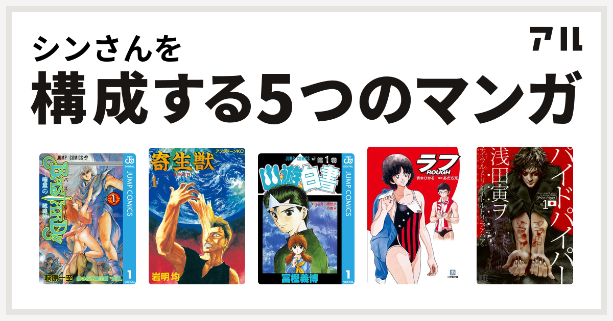 シンさんを構成するマンガはbastard 暗黒の破壊神 寄生獣 幽遊白書 ラフ パイドパイパー 私を構成する5つのマンガ アル