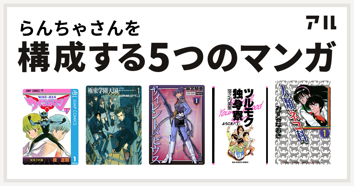 らんちゃさんを構成するマンガはウイングマン 極東学園天国 新装版 サイレントメビウス ツルモク独身寮 人類ネコ科 私を構成する5つのマンガ アル