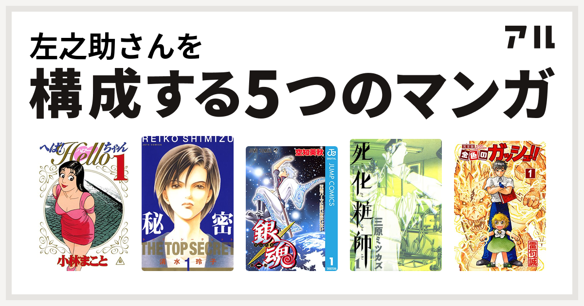 左之助さんを構成するマンガはへば Helloちゃん 秘密 トップ シークレット 銀魂 死化粧師 金色のガッシュ 私を構成する5つのマンガ アル