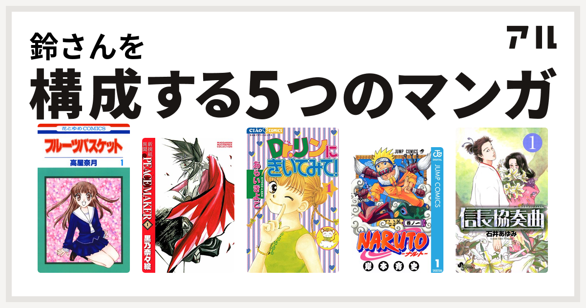 鈴さんを構成するマンガはフルーツバスケット Dr リンにきいてみて Naruto ナルト 信長協奏曲 私を構成する5つのマンガ アル