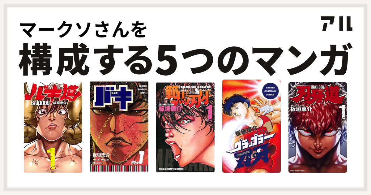 マークソさんを構成するマンガはバキ道 バキ 範馬刃牙 グラップラー刃牙 刃牙道 私を構成する5つのマンガ アル