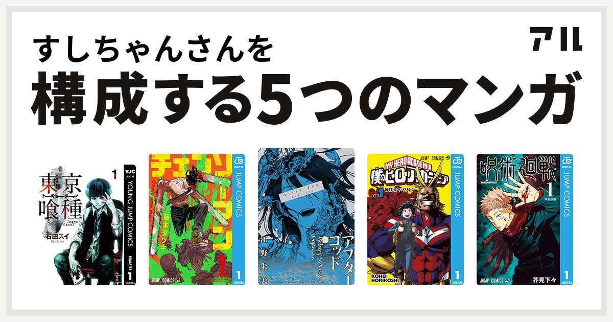 すしちゃんさんを構成するマンガは東京喰種トーキョーグール 