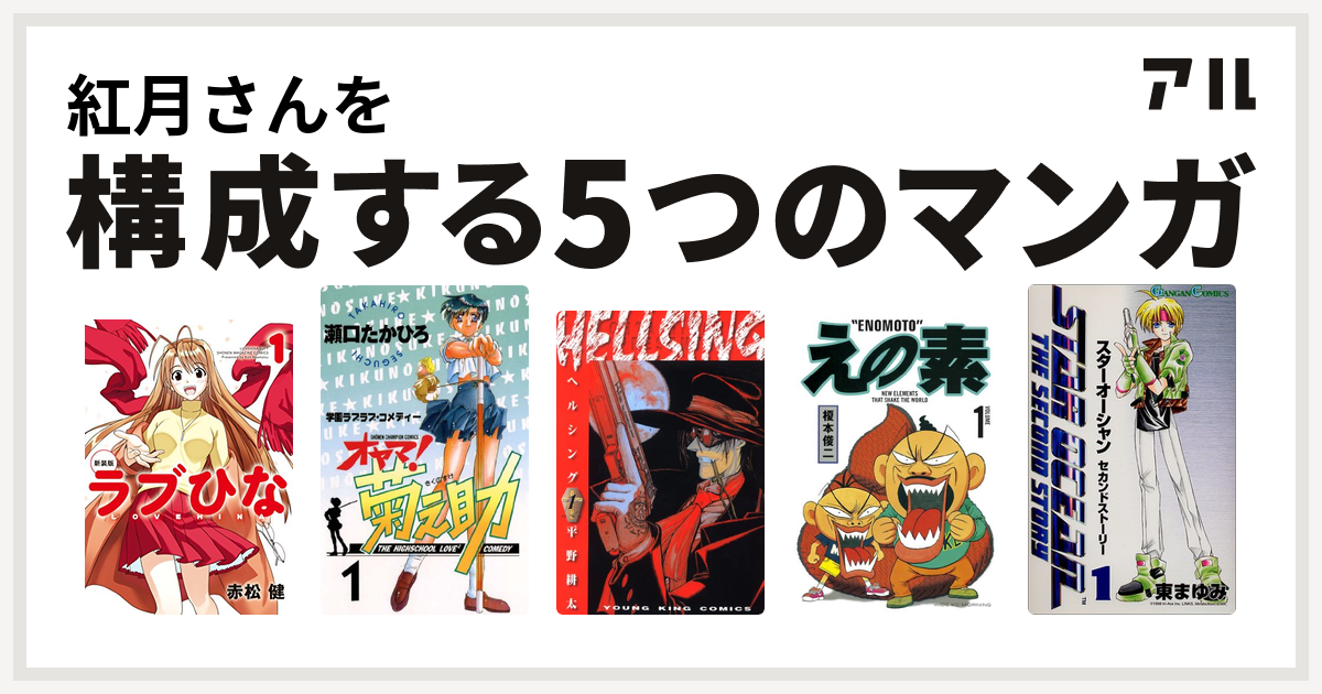 紅月さんを構成するマンガはラブひな オヤマ 菊之助 Hellsing えの素 スターオーシャン セカンドストーリー 私を構成する5つのマンガ アル
