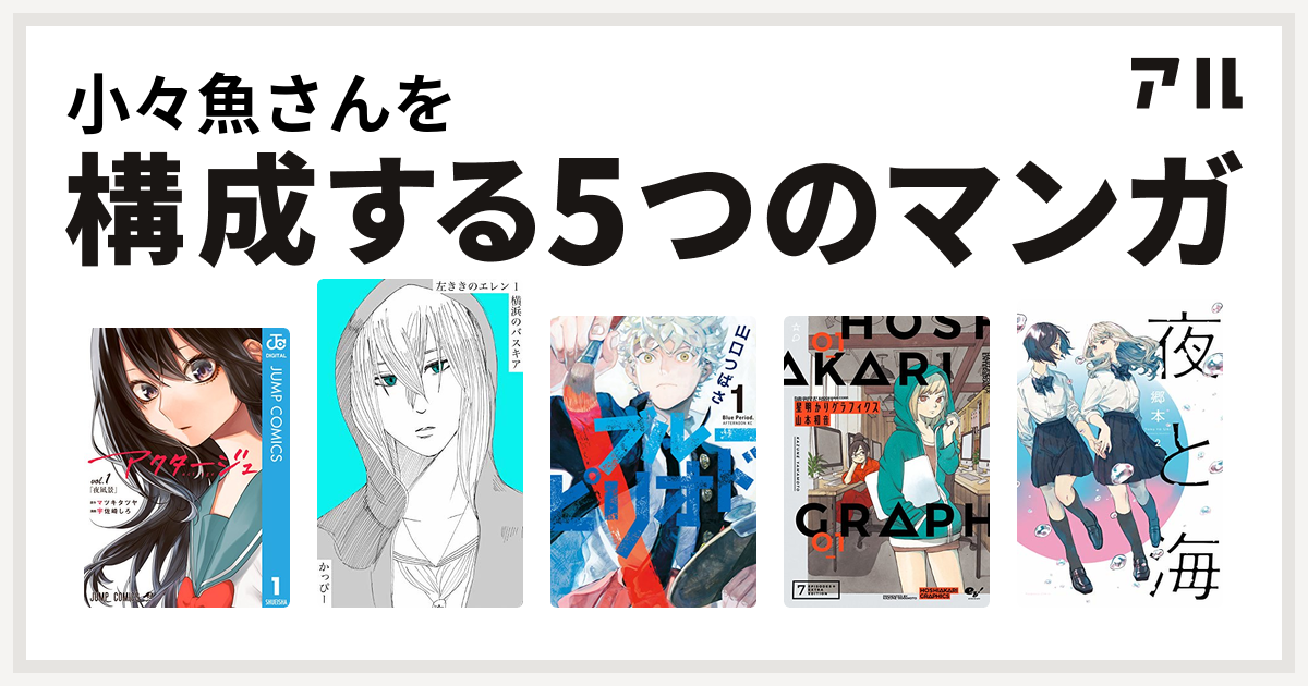 小々魚さんを構成するマンガはアクタージュ Act Age 原作版 左ききのエレン ブルーピリオド 星明かりグラフィクス 夜と海 私を構成する5つのマンガ アル