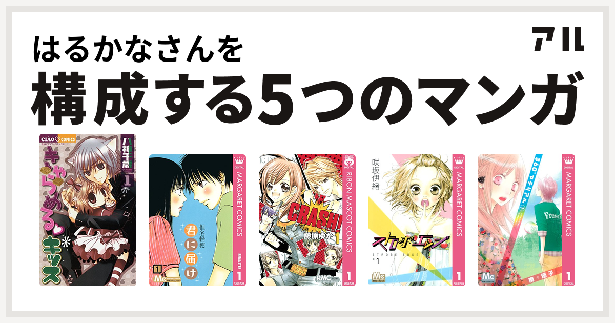 はるかなさんを構成するマンガはきゃらめる キッス 君に届け Crash ストロボ エッジ 360 マテリアル 私を構成する5つのマンガ アル