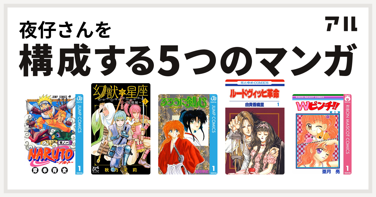 夜仔さんを構成するマンガはnaruto ナルト 幻獣の星座 星獣編 るろうに剣心 明治剣客浪漫譚 ルードヴィッヒ革命 Wピンチ 私を構成する5つのマンガ アル