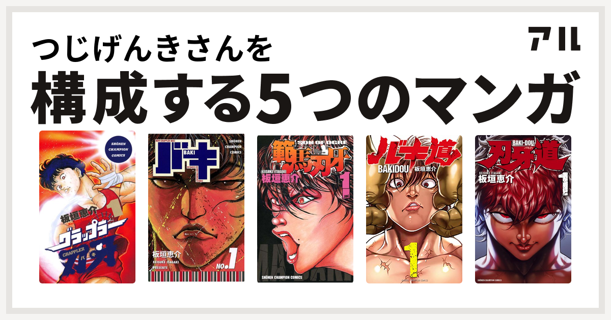 つじげんきさんを構成するマンガはグラップラー刃牙 バキ 範馬刃牙 バキ道 刃牙道 私を構成する5つのマンガ アル