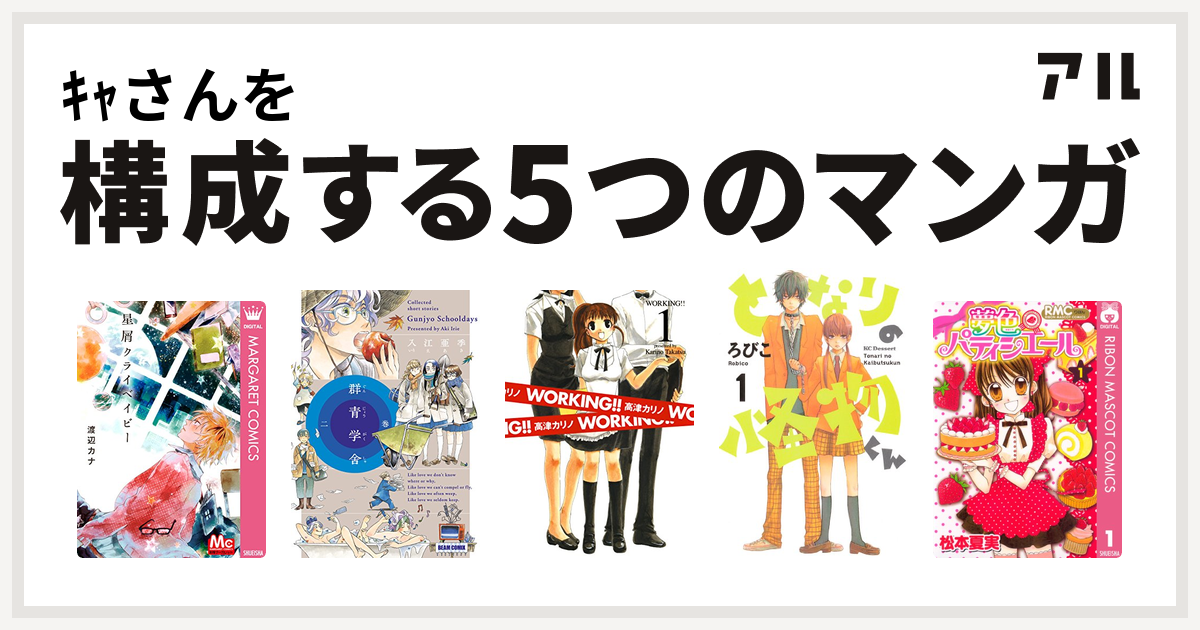 ｷｬさんを構成するマンガは星屑クライベイビー 群青学舎 二巻 Working となりの怪物くん 夢色パティシエール 私を構成する5つのマンガ アル