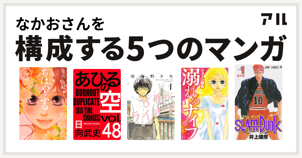 なかおさんを構成するマンガはちはやふる あひるの空 The Day 3月のライオン 溺れるナイフ Slam Dunk スラムダンク 私を構成する5つのマンガ アル