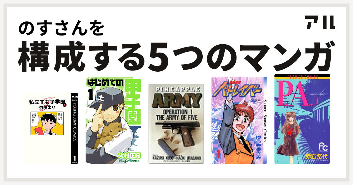 のすさんを構成するマンガは私立t女子学園 はじめての甲子園 パイナップルarmy 機動警察パトレイバー P A プライベートアクトレス 私を構成する5つのマンガ アル