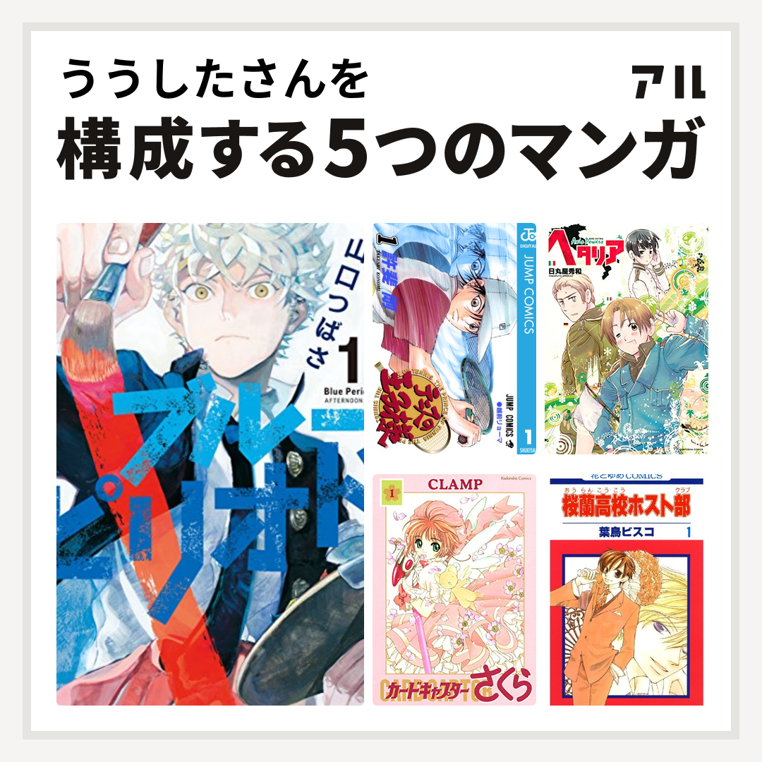 ううしたさんを構成するマンガはブルーピリオド テニスの王子様